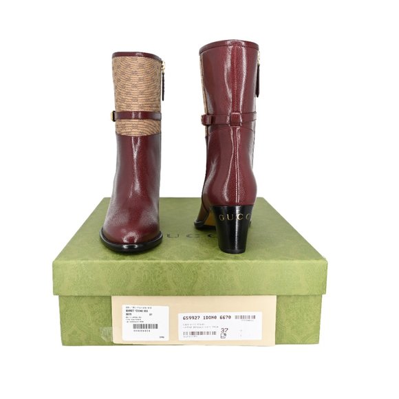 Gucci Women's Leather & Mini GG Canvas Ankle Boots - Picture 5 of 15